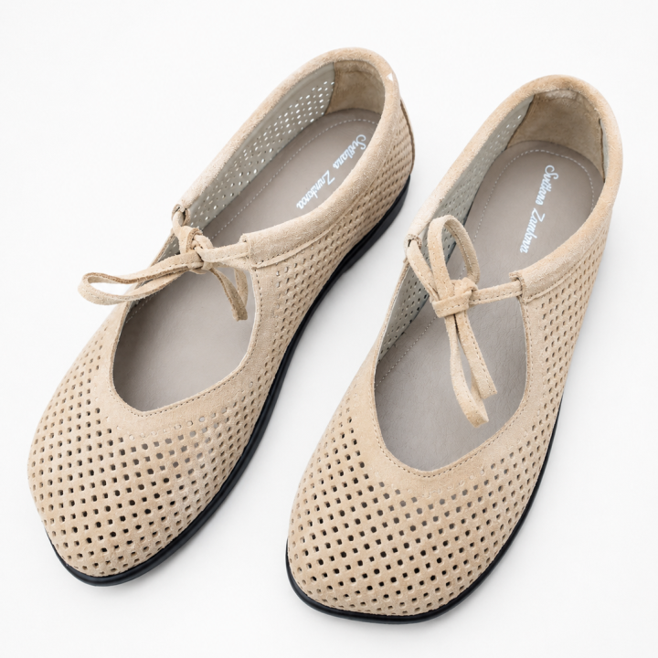 Anatomical perforated ballet flats